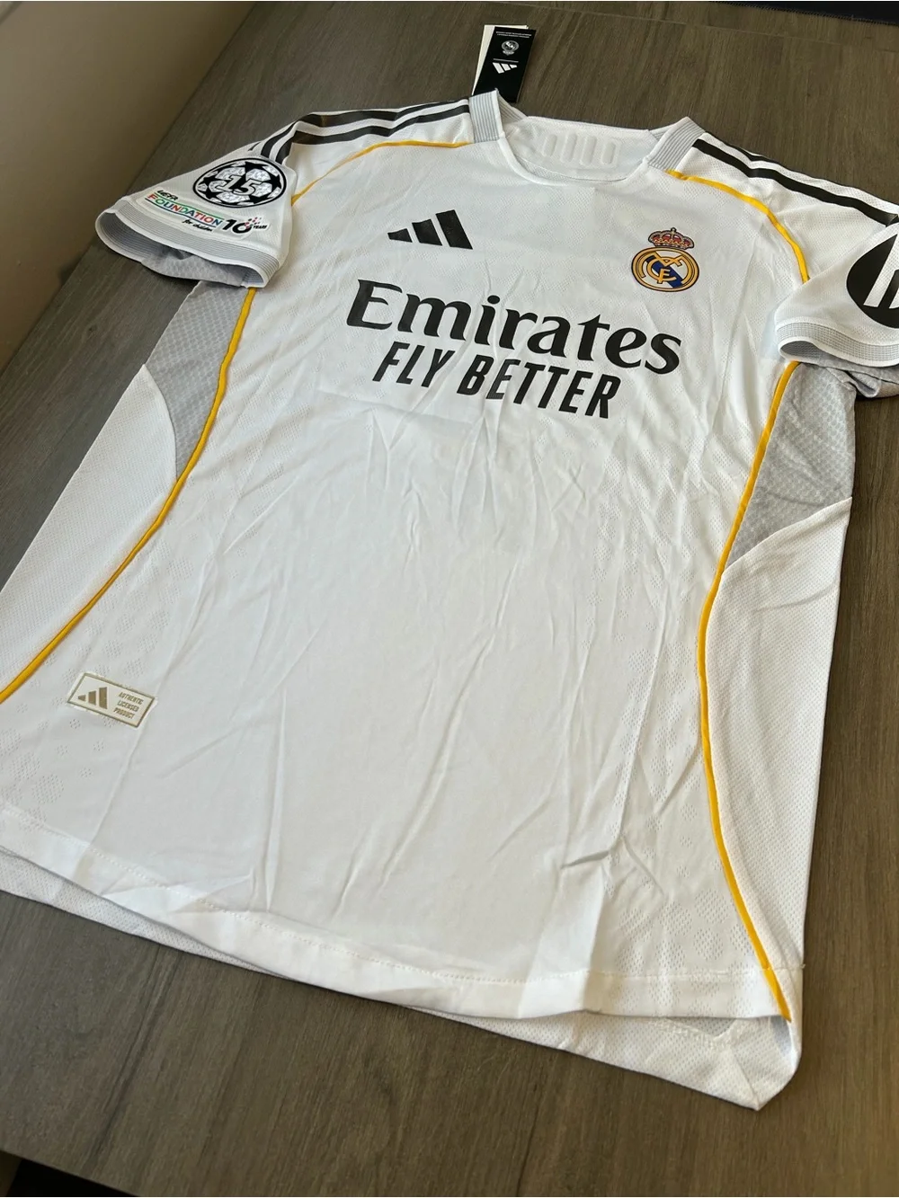 adidas White & Black VINI JR. #7 Men's Soccer Jersey